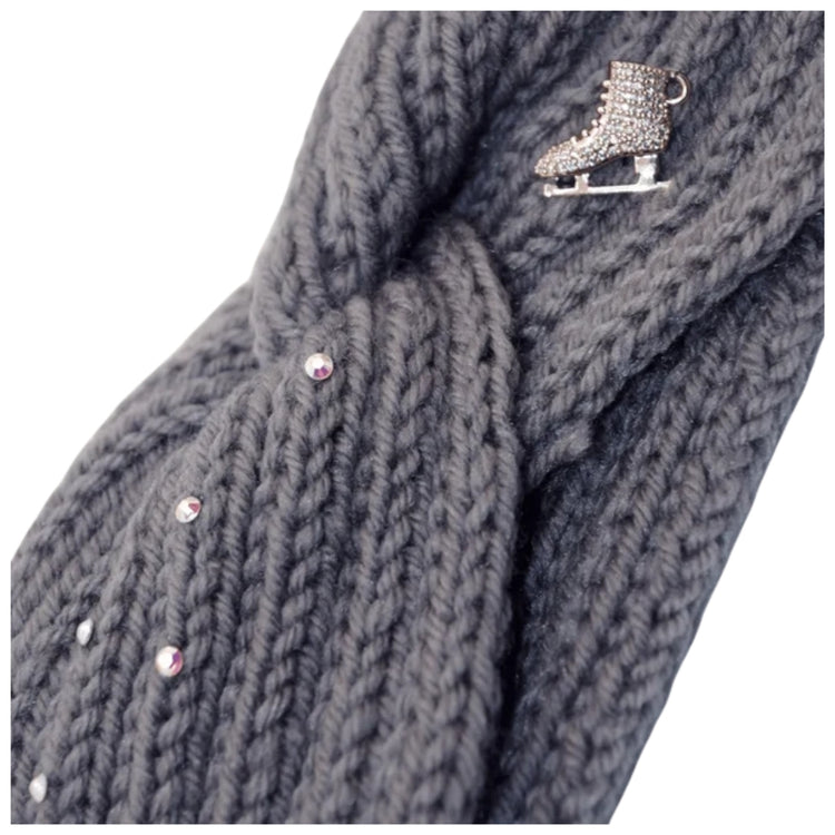 Brilliance & Melrose Adult Figure Skating Headband grey