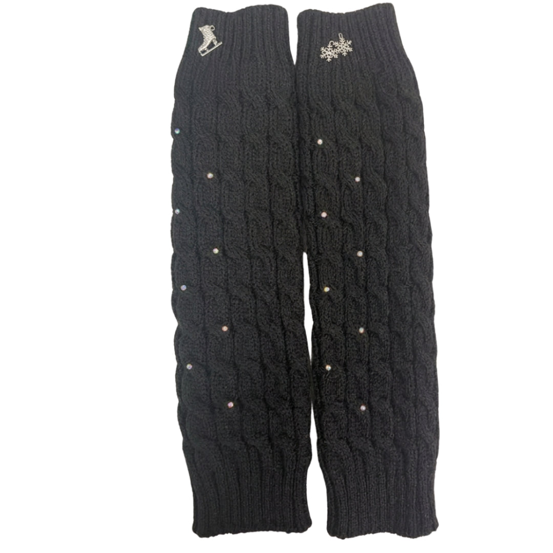 Brilliance &amp Melrose Adult Figure Skating Leg Warmers black