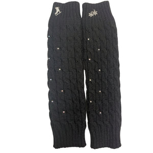 Brilliance &amp Melrose Adult Figure Skating Leg Warmers black