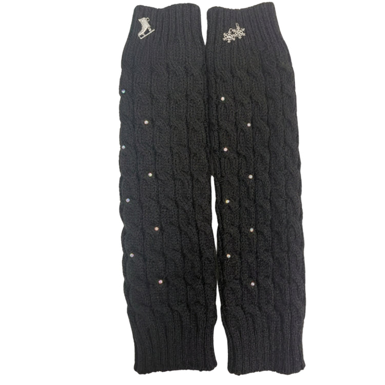 Brilliance &amp Melrose Adult Figure Skating Leg Warmers black