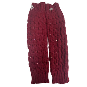 Brilliance &amp Melrose Adult Figure Skating Leg Warmers burgandy