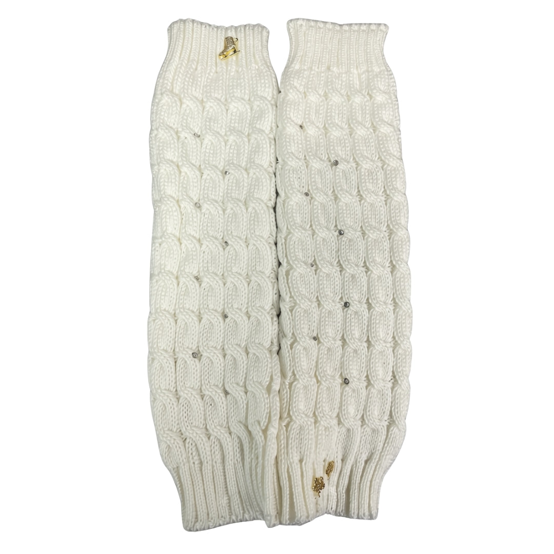 Brilliance & Melrose Adult Figure Skating Leg Warmers white