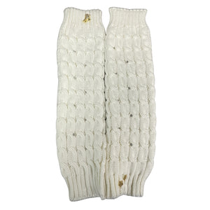 Brilliance & Melrose Adult Figure Skating Leg Warmers white