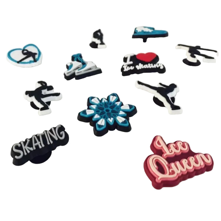 Brilliance & Melrose Figure Skating Croc Pins blue white