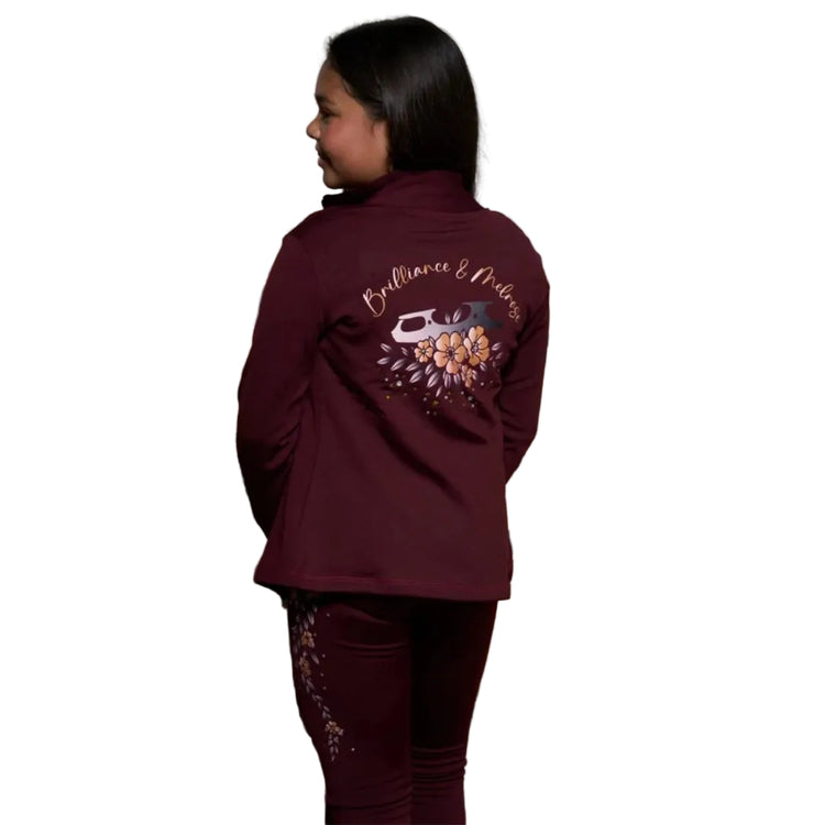 Brilliance & Melrose Girl's Floral Fusion Skating Jacket red pink