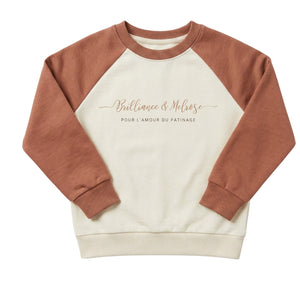 Brilliance & Melrose Girl's KID 80's Figure Skating Sweatshirt brown