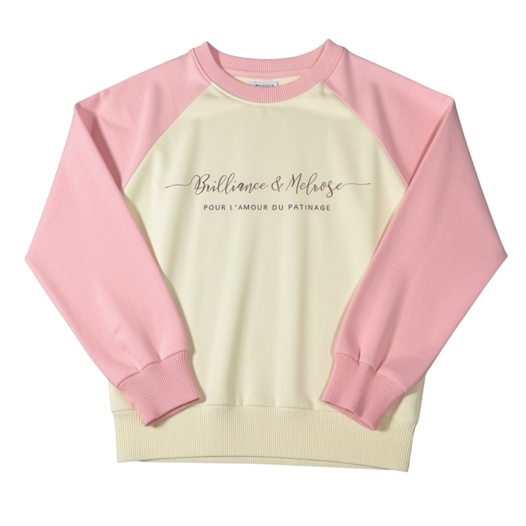 Brilliance & Melrose Girl's KID 80's Figure Skating Sweatshirt pink