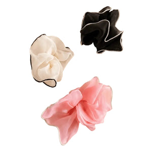 Brilliance & Melrose Organza Chou Chou Figure Skating Scrunchie black white pink