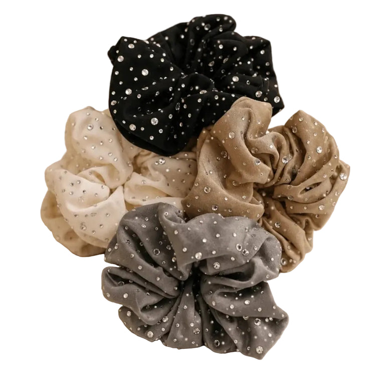 Brilliance & Melrose Sparkly Chou Chou Figure Skating Scrunchie brown black grey white