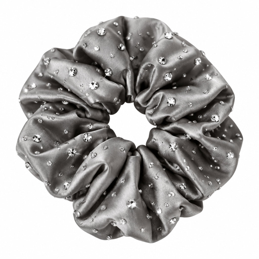 Brilliance & Melrose Sparkly Chou Chou Figure Skating Scrunchie grey