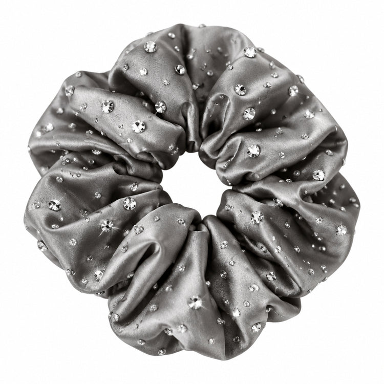 Brilliance & Melrose Sparkly Chou Chou Figure Skating Scrunchie grey