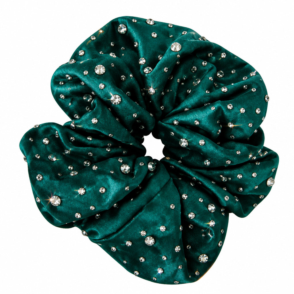 Brilliance & Melrose Sparkly Chou Chou Figure Skating Scrunchie green