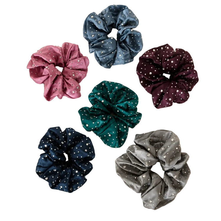 Brilliance & Melrose Sparkly Chou Chou Figure Skating Scrunchie blue green grey red pink