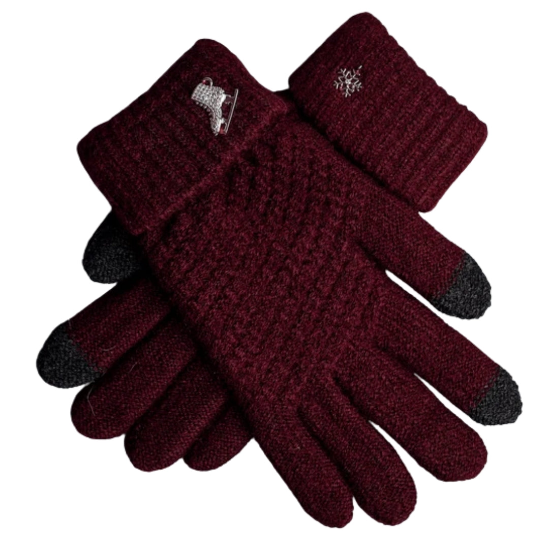 Brilliance & Melrose The Gliding Figure Skating Gloves red