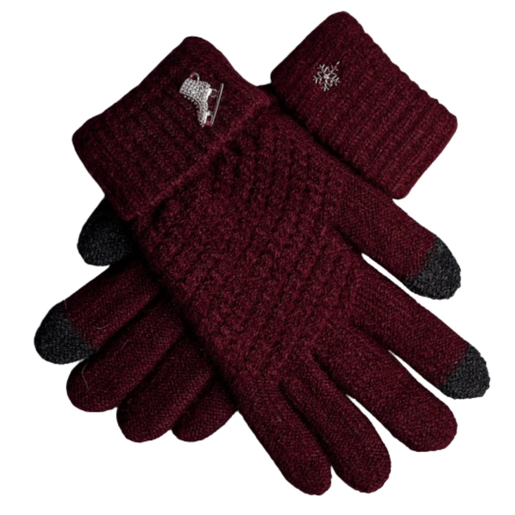 Brilliance & Melrose The Gliding Figure Skating Gloves red
