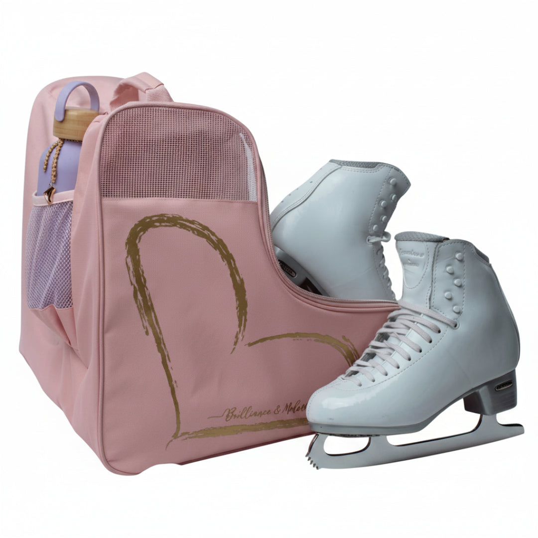 Brilliance & Melrose The Love Of Skating Figure Skate Bag pink gold