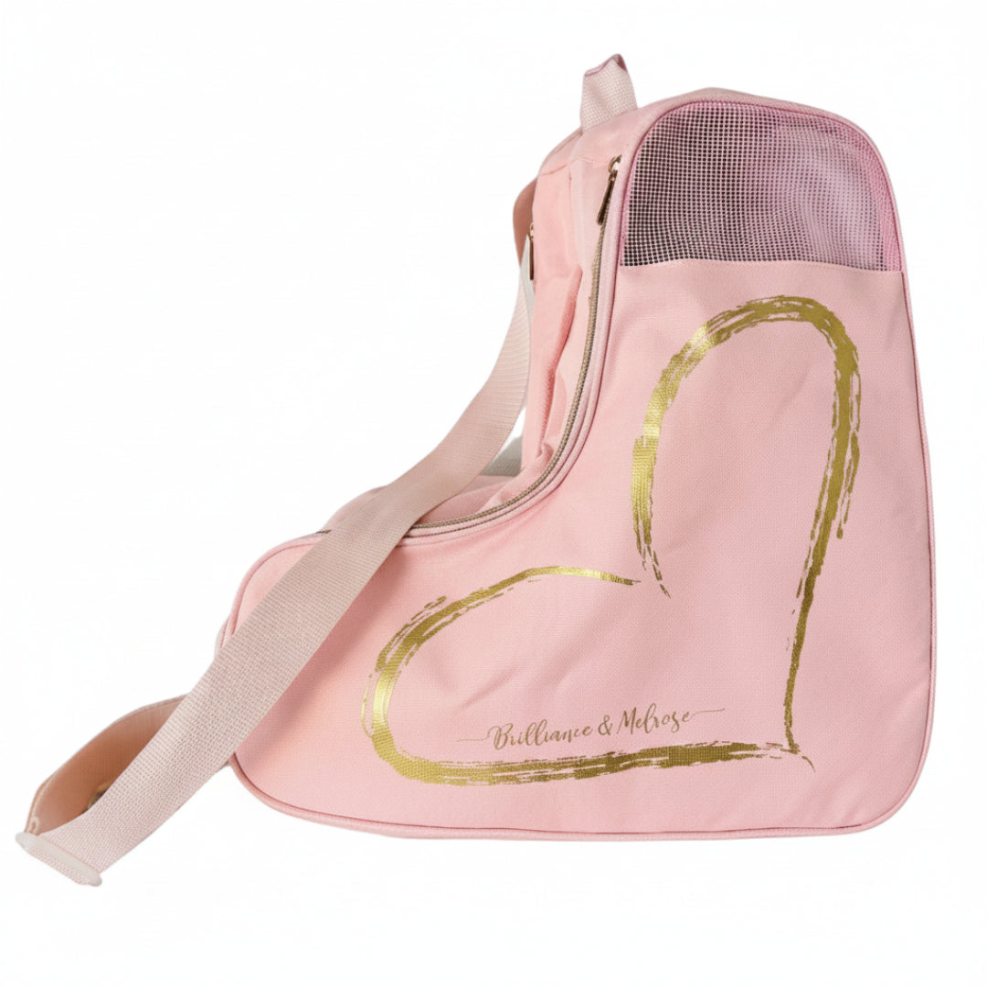 Brilliance & Melrose The Love Of Skating Figure Skate Bag pink gold
