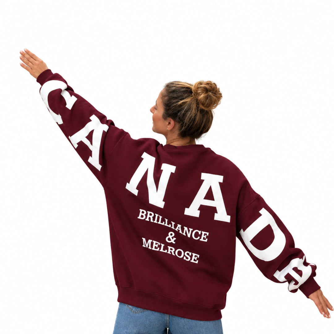 Brilliance & Melrose Women's Canada Figure Skating Sweatshirt red white