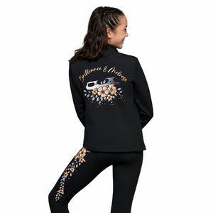 Brilliance & Melrose Women's Floral Fusion Skating Jacket black pink grey