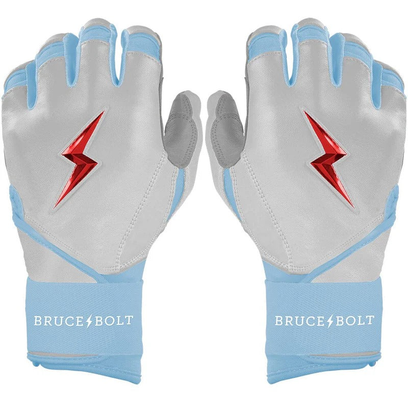 Bruce Bolt Junior Signature Series Long Cuff Batting Gloves happ white/ blue