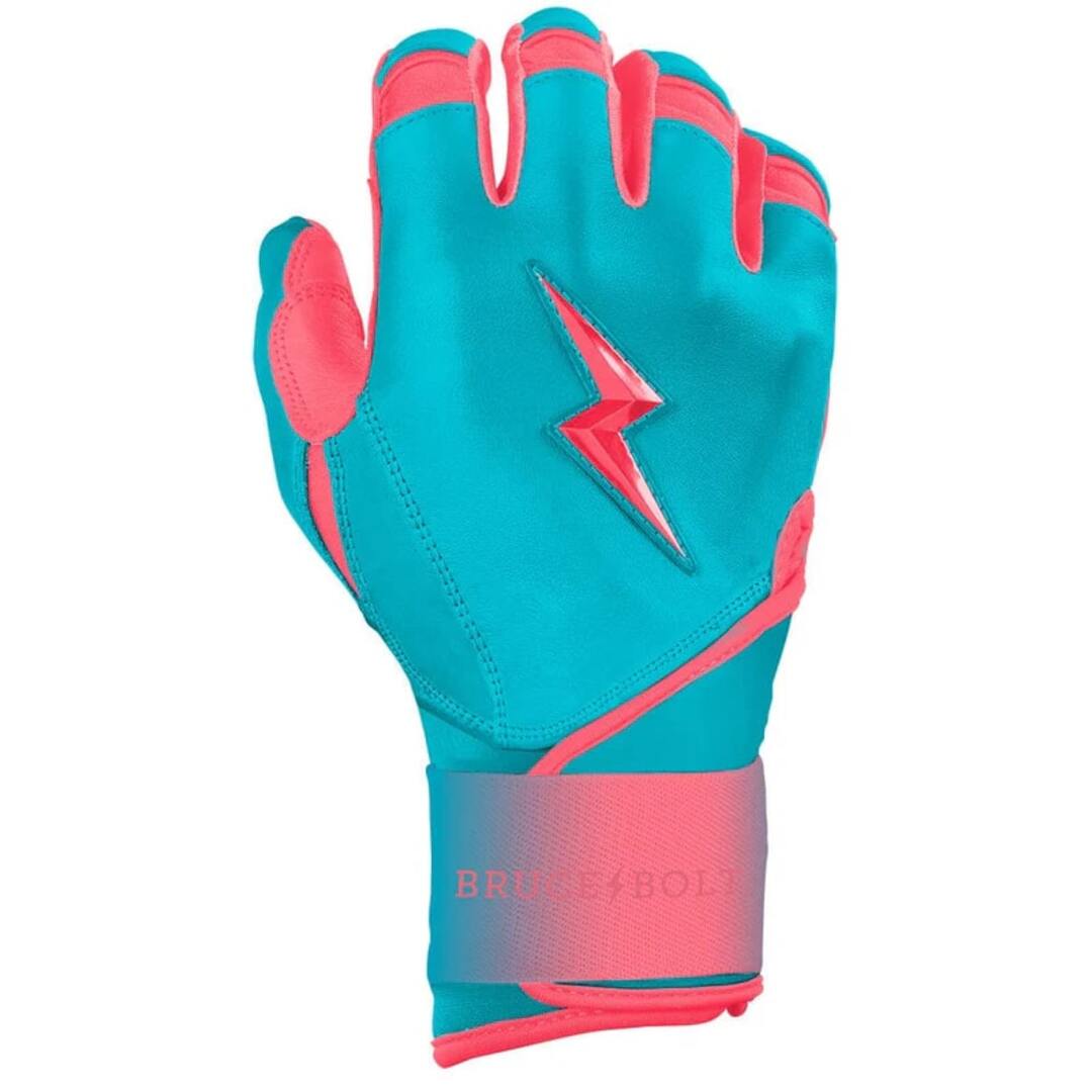 Bruce Bolt Junior Signature Series Max Clark Long Cuff Batting Gloves pink/teal
