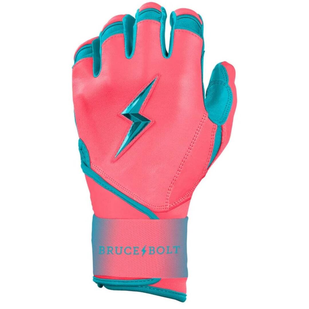 Bruce Bolt Junior Signature Series Max Clark Long Cuff Batting Gloves pink/teal