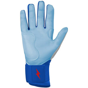 Bruce Bolt Senior Creator Series Long Cuff Batting Gloves silver royal