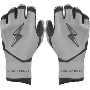 Bruce Bolt Senior Grey Series Short Long Batting Gloves charcoal