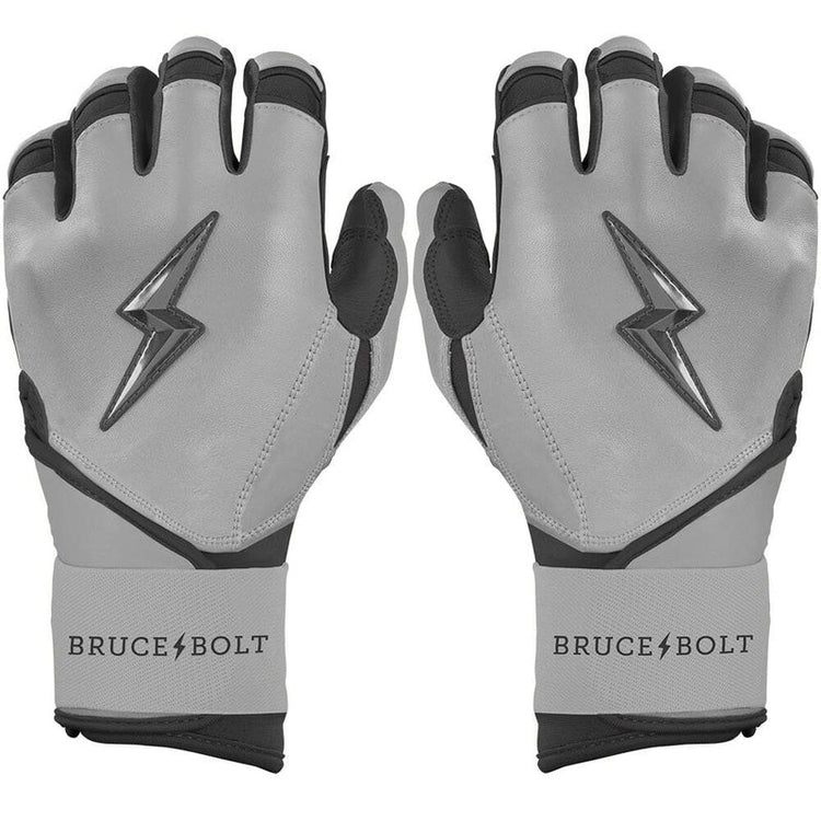 Bruce Bolt Senior Grey Series Short Long Batting Gloves charcoal