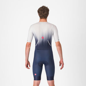 Castelli Men's Core Short Sleeve Tri Suit blue/white