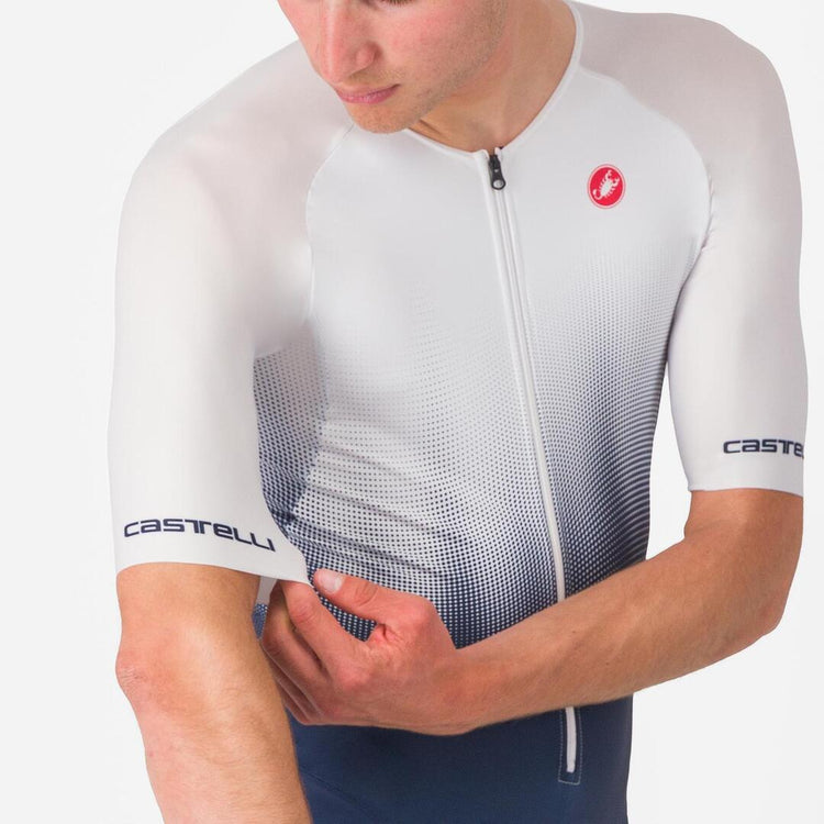 Castelli Men's Core Short Sleeve Tri Suit blue/white