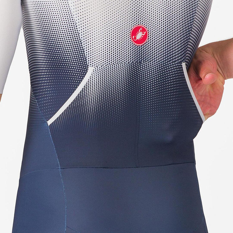 Castelli Men's Core Short Sleeve Tri Suit blue/white