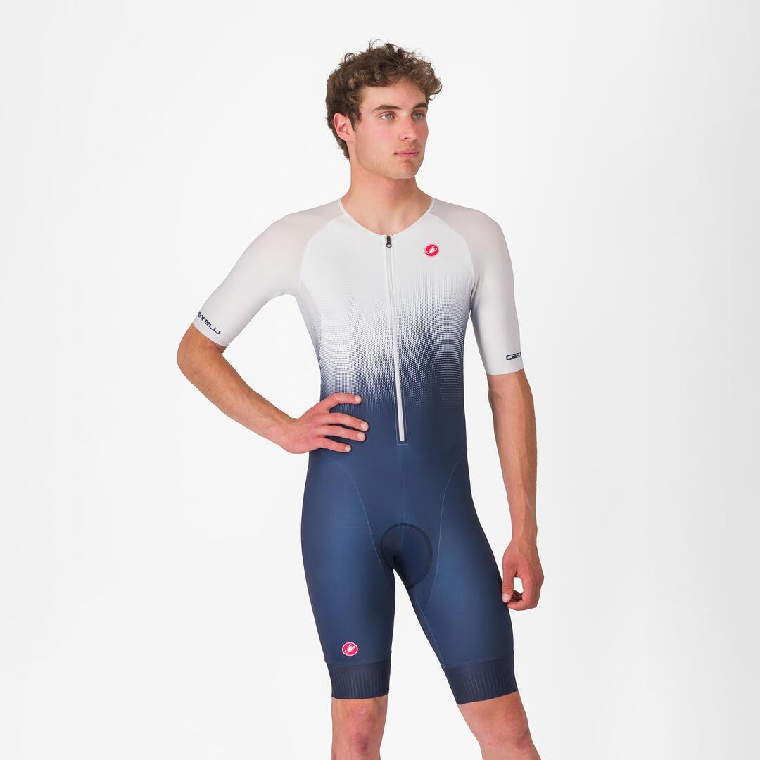 Castelli Men's Core Short Sleeve Tri Suit blue/white