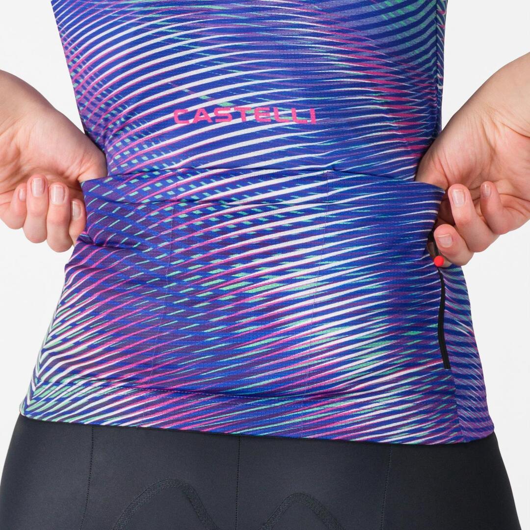 Castelli Women's Cosmic Vortex Short Sleeve Bike Jersey multicolor ultraviolet rose
