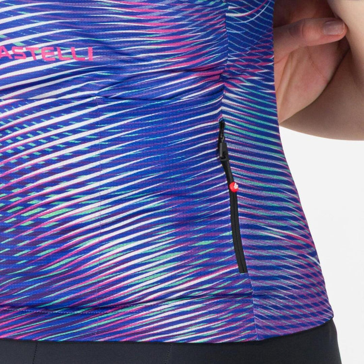 Castelli Women's Cosmic Vortex Short Sleeve Bike Jersey multicolor ultraviolet rose