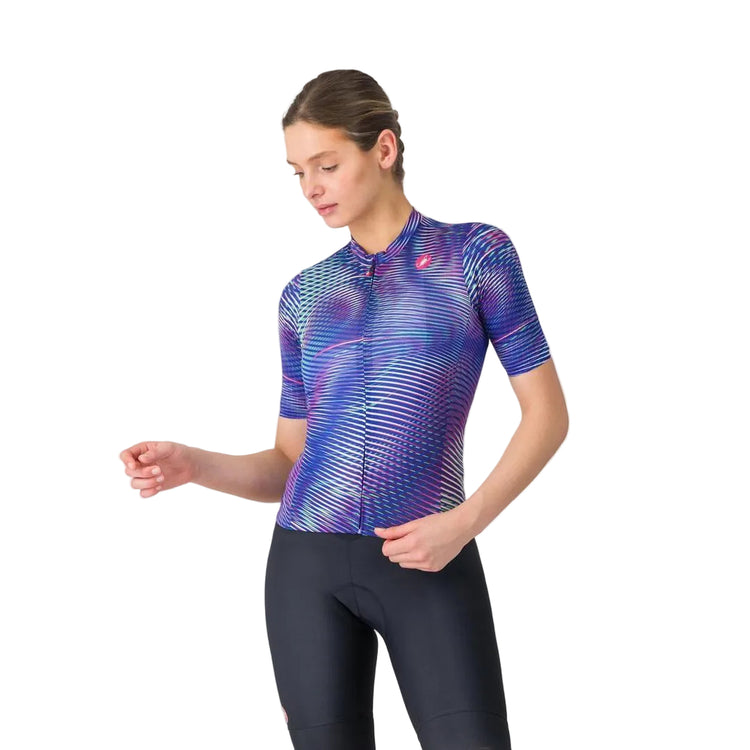 Castelli Women's Cosmic Vortex Short Sleeve Bike Jersey multicolor ultraviolet rose