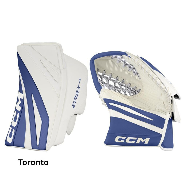 CCM Intermediate EFLEX E7.9 Hockey Goalie Trapper+Blocker Set Toronto