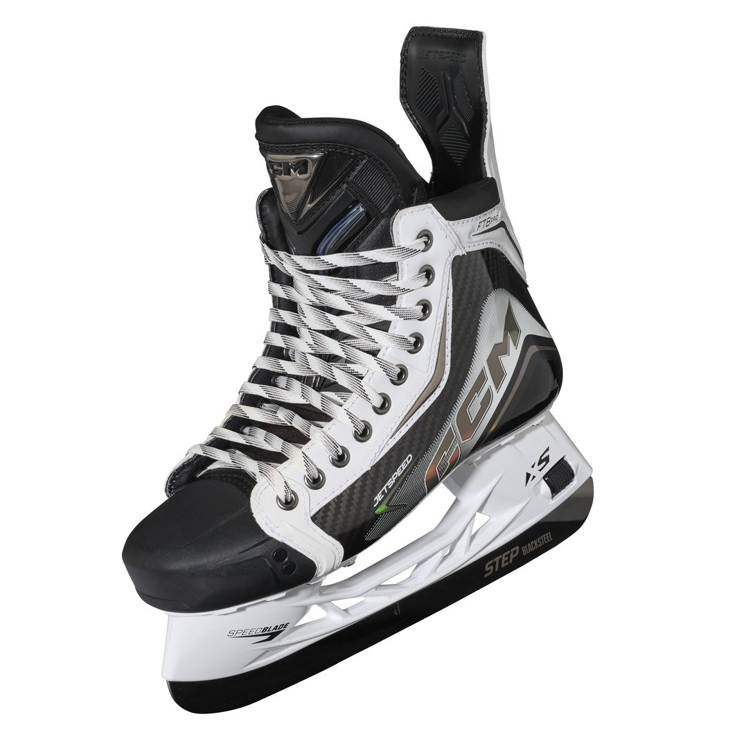 CCM Intermediate JETSPEED FT8 Pro White Hockey Skates black/white