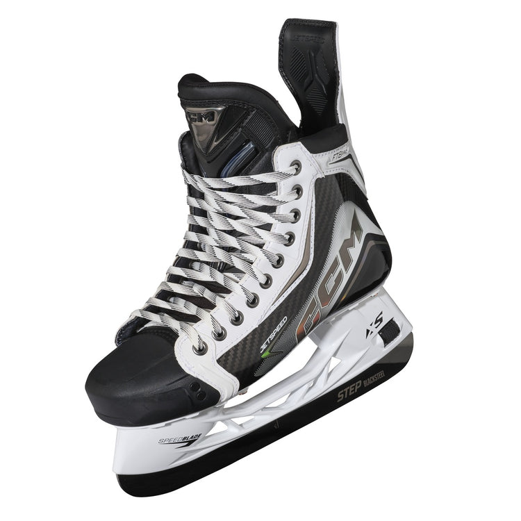 CCM Intermediate JETSPEED FT8 Pro White Hockey Skates black/white
