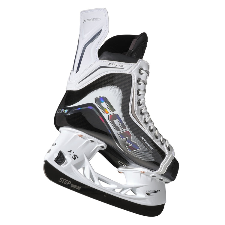 CCM Intermediate JETSPEED FT8 Pro White Hockey Skates black/white