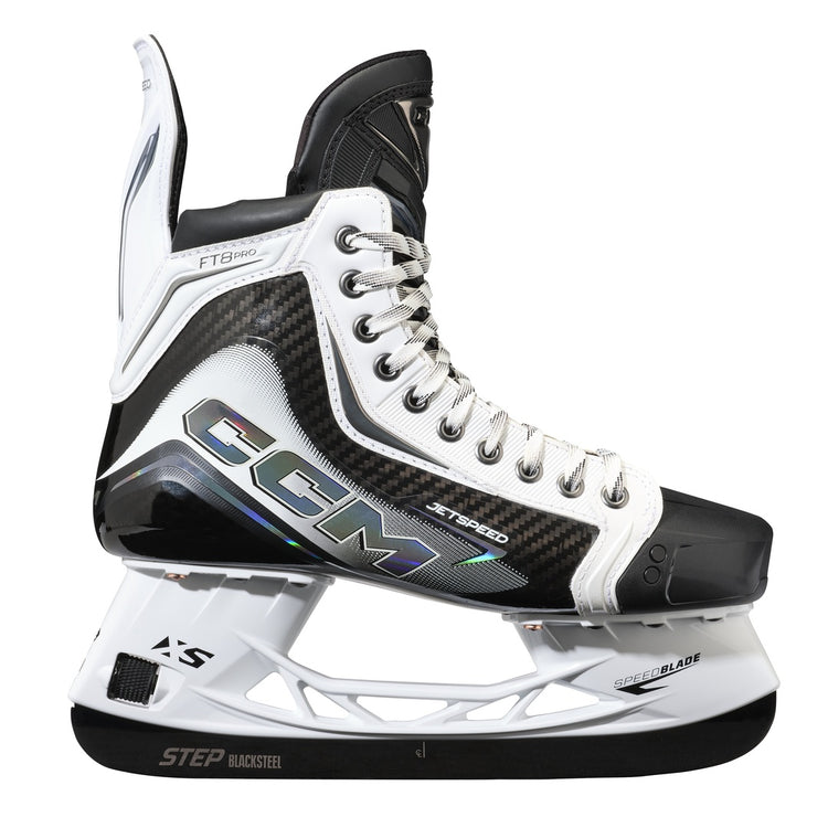 CCM Intermediate JETSPEED FT8 Pro White Hockey Skates black/white