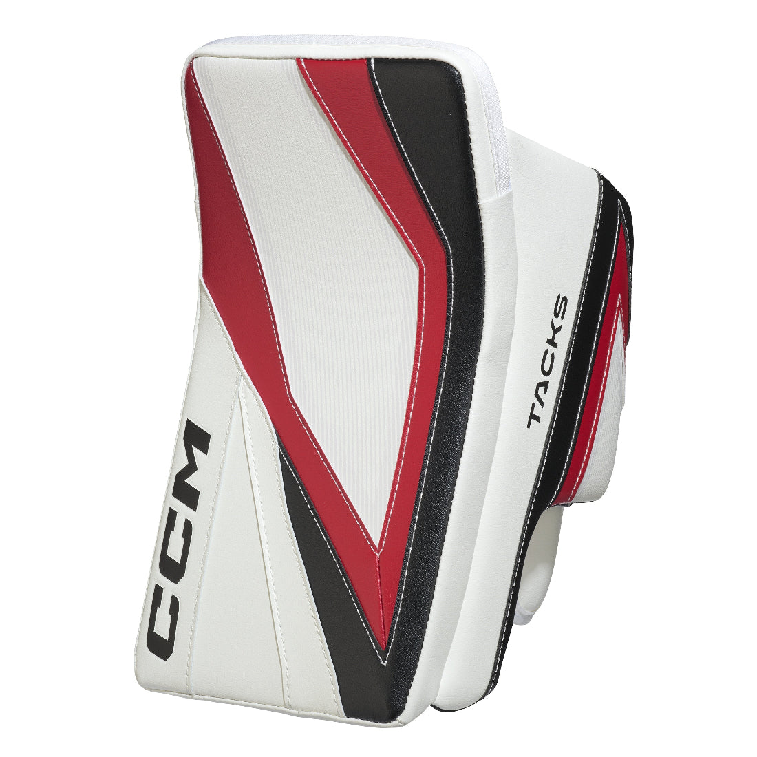CCM Intermediate Tacks Hockey Goalie Blocker white/black/red