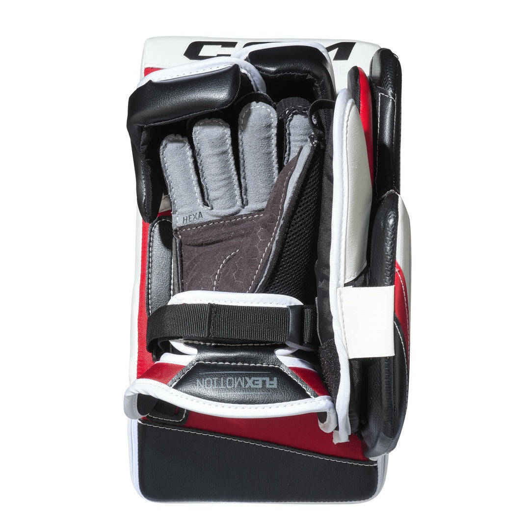 CCM Intermediate Tacks Hockey Goalie Blocker white/black/red