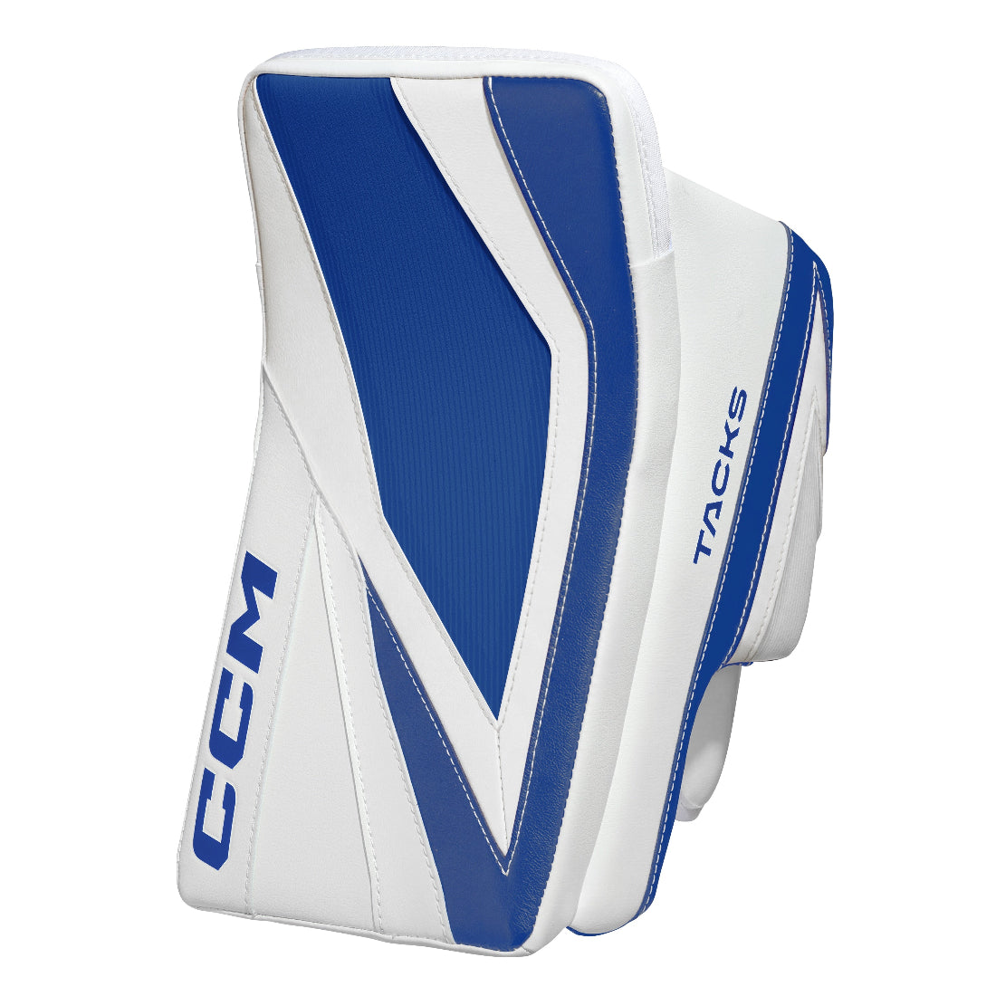 CCM Intermediate Tacks Hockey Goalie Blocker white/blue