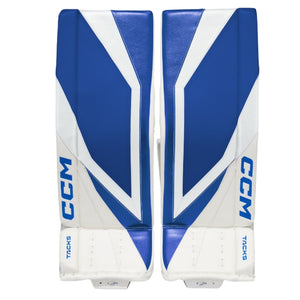 CCM Intermediate Tacks Hockey Goalie Pad white blue