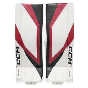 CCM Intermediate Tacks Hockey Goalie Pad white black red