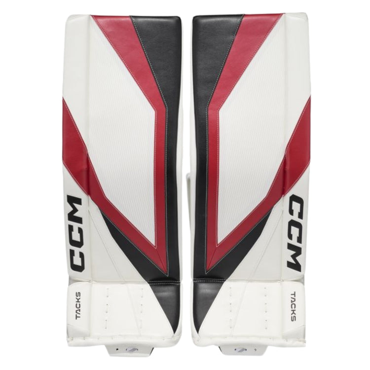 CCM Intermediate Tacks Hockey Goalie Pad white black red