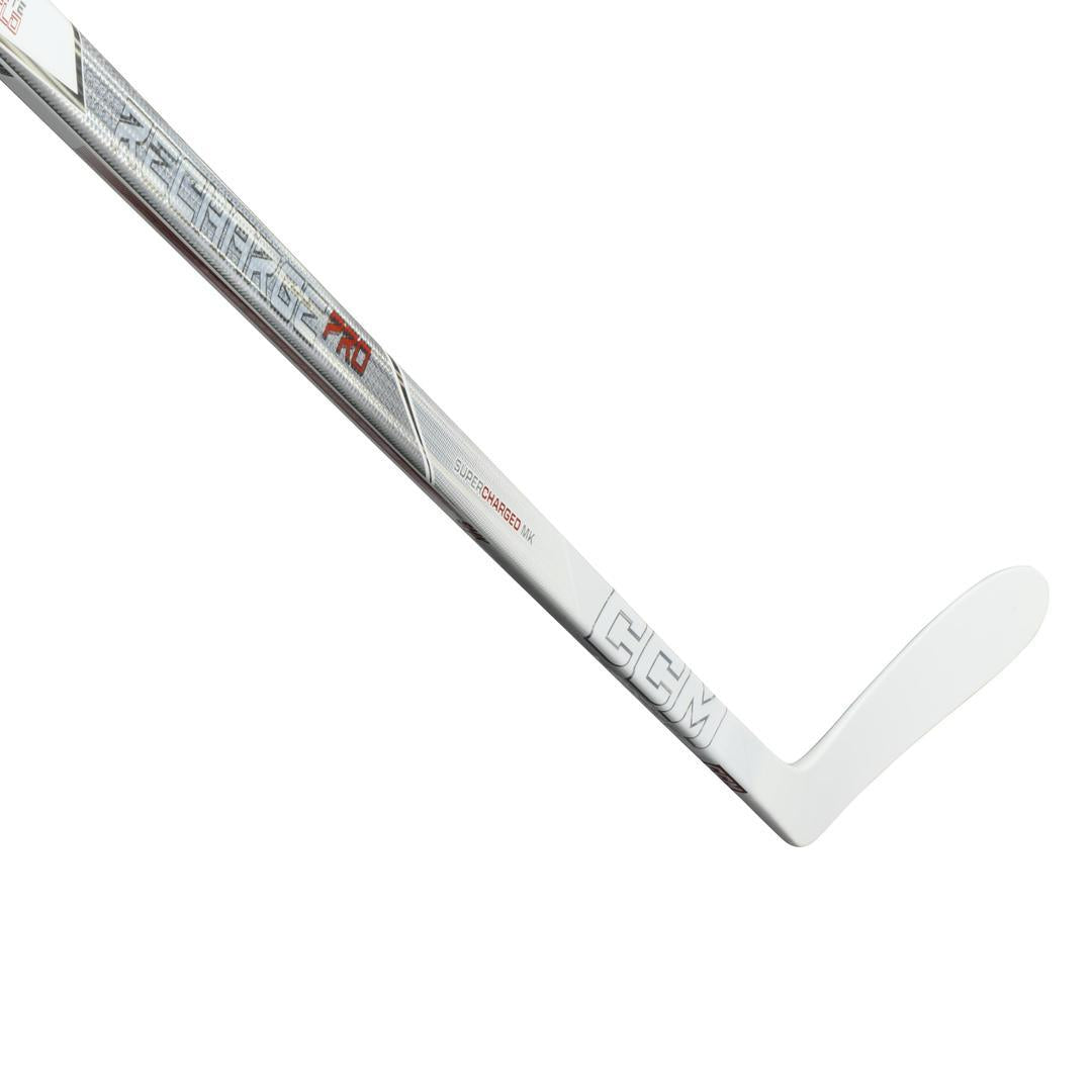 CCM Intermediate Tacks Recharge Pro White Hockey Stick white silver