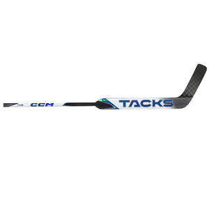 CCM Intermediate Tacks Royal Hockey Goalie Stick white black blue