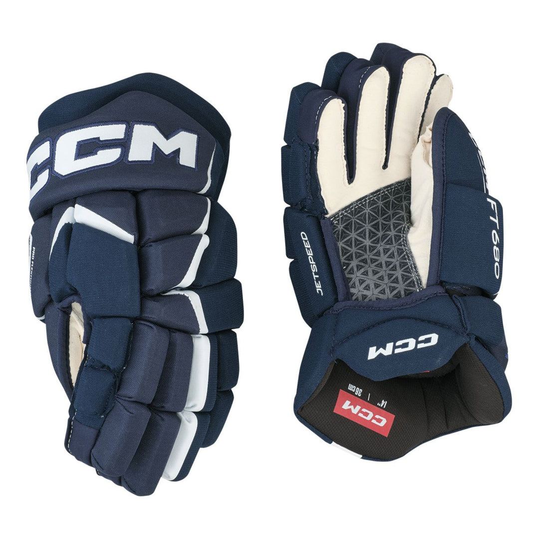 CCM JETSPEED FT680 Hockey Player Gloves Navy/White